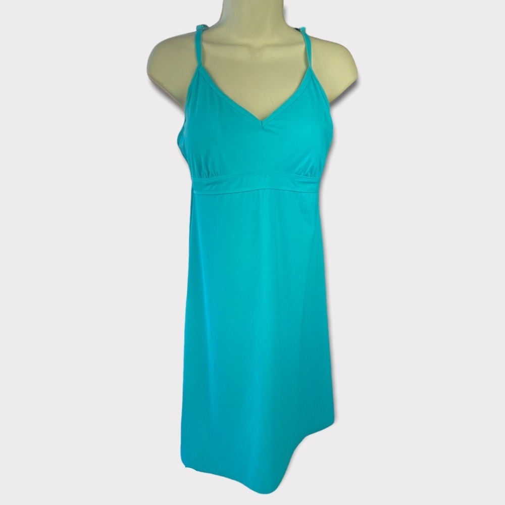 Athleta Womens Turquoise Shore Break Swim Dress